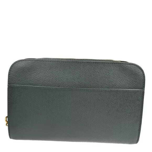 LOUIS VUITTON LV Logo BAIKAL Clutch Hand Bag Taiga Leather Epicea M30184 04YE051 - Picture 13 of 16